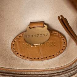 Pre Owned Mulberry Tan Croc Embossed Leather Small Lily Shoulder Bag