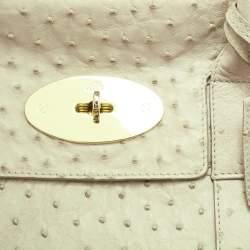 Pre Owned Mulberry Pale Green Ostrich Bayswater Satchel