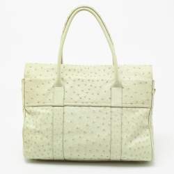 Pre Owned Mulberry Pale Green Ostrich Bayswater Satchel