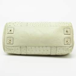 Pre Owned Mulberry Pale Green Ostrich Bayswater Satchel