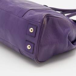 Pre Owned Mulberry Purple Leather Bayswater Satchel