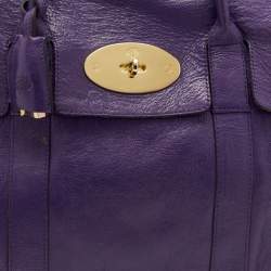 Pre Owned Mulberry Purple Leather Bayswater Satchel