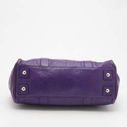 Pre Owned Mulberry Purple Leather Bayswater Satchel