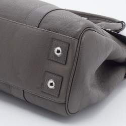 Pre Owned Mulberry Grey Grain Leather Bayswater Satchel