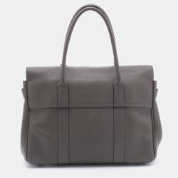 Pre Owned Mulberry Grey Grain Leather Bayswater Satchel