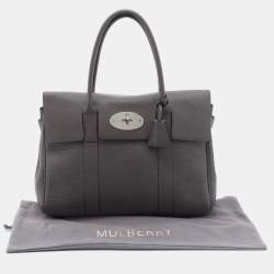 Pre Owned Mulberry Grey Grain Leather Bayswater Satchel
