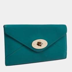 Mulberry Green Leather Envelope Wallet