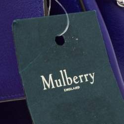 Pre Owned Mulberry Blue Leather Mini Lily Chain Crossbody Bag