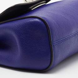 Pre Owned Mulberry Blue Leather Mini Lily Chain Crossbody Bag
