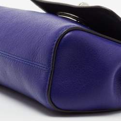 Pre Owned Mulberry Blue Leather Mini Lily Chain Crossbody Bag