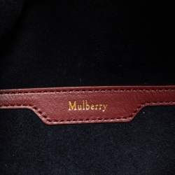 Pre Owned Mulberry Burgundy Croc Embossed Leather Marloes Hobo   