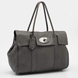 Mulberry Grey Shimmery Leather Bayswater Satchel