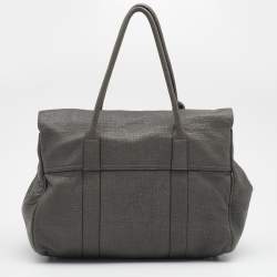 Mulberry Grey Shimmery Leather Bayswater Satchel