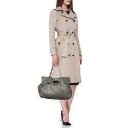 Mulberry Grey Shimmery Leather Bayswater Satchel