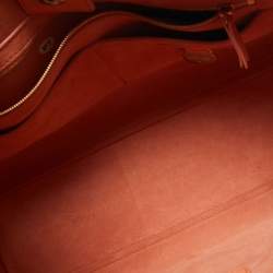 Pre Owned Mulberry Orange Ostrich And Leather Willow Tote