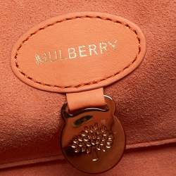 Pre Owned Mulberry Orange Ostrich And Leather Willow Tote