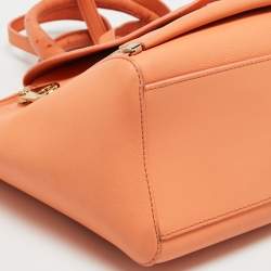 Pre Owned Mulberry Orange Ostrich And Leather Willow Tote