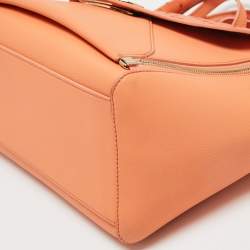 Pre Owned Mulberry Orange Ostrich And Leather Willow Tote