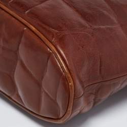 Mulberry Brown Croc Embossed Leather Bolide Satchel