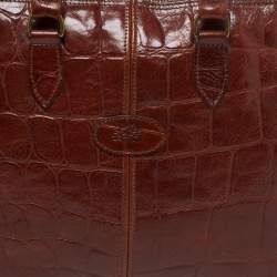 Mulberry Brown Croc Embossed Leather Bolide Satchel