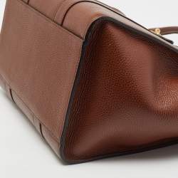 Mulberry Brown Grained Leather Zipped Bayswater Tote