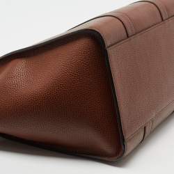 Mulberry Brown Grained Leather Zipped Bayswater Tote