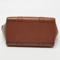 Mulberry Brown Grained Leather Zipped Bayswater Tote