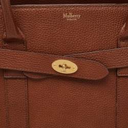 Mulberry Brown Grained Leather Zipped Bayswater Tote