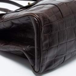 Mulberry Brown Croc Embossed Leather Bayswater Satchel