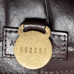 Mulberry Brown Croc Embossed Leather Bayswater Satchel