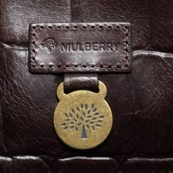 Mulberry Brown Croc Embossed Leather Bayswater Satchel