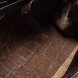 Mulberry Brown Croc Embossed Leather Bayswater Satchel