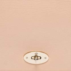 Pre Owned Mulberry Beige Leather Postman Lock Chain Shoulder Bag