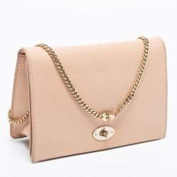 Pre Owned Mulberry Beige Leather Postman Lock Chain Shoulder Bag