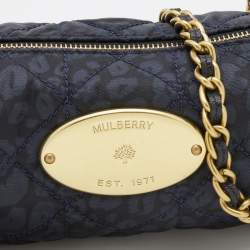 Mulberry Blue/Black Printed Nylon Crossbody Bag