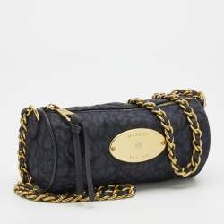 Mulberry Blue/Black Printed Nylon Crossbody Bag