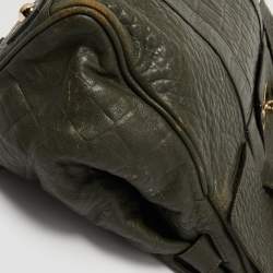 Mulberry Olive Green Croc Embossed Leather Bayswater Satchel