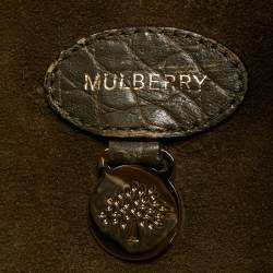 Mulberry Olive Green Croc Embossed Leather Bayswater Satchel