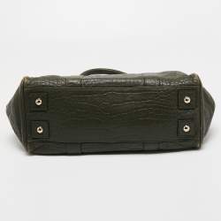 Mulberry Olive Green Croc Embossed Leather Bayswater Satchel