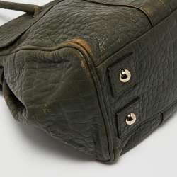 Mulberry Olive Green Croc Embossed Leather Bayswater Satchel