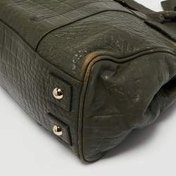 Mulberry Olive Green Croc Embossed Leather Bayswater Satchel