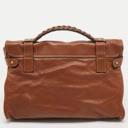 Pre Owned Mulberry Brown Leather Alexa Top Handle Bag