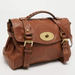 Pre Owned Mulberry Brown Leather Alexa Top Handle Bag