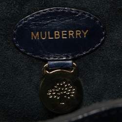 Pre Owned Mulberry Navy Blue Suede and Leather Bayswater Satchel