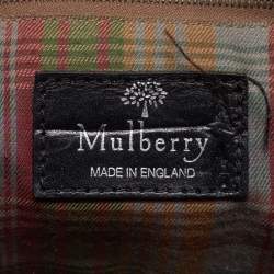 Pre Owned Mulberry Black Croc Embossed Leather Dome Crossbody Bag