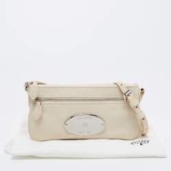 Mulberry Off White Pebbled Leather Kristin Crossbody Bag