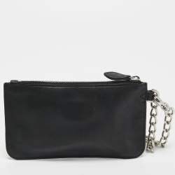 Pre Owned Mulberry Black Leather Chain Coin Purse