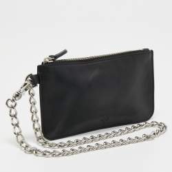 Pre Owned Mulberry Black Leather Chain Coin Purse