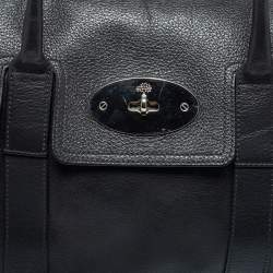 Pre Owned Mulberry Dark Grey Leather Bayswater Satchel