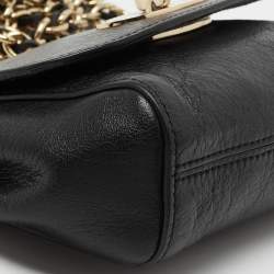 Mulberry Black Leather Mini Lily Chain Crossbody Bag